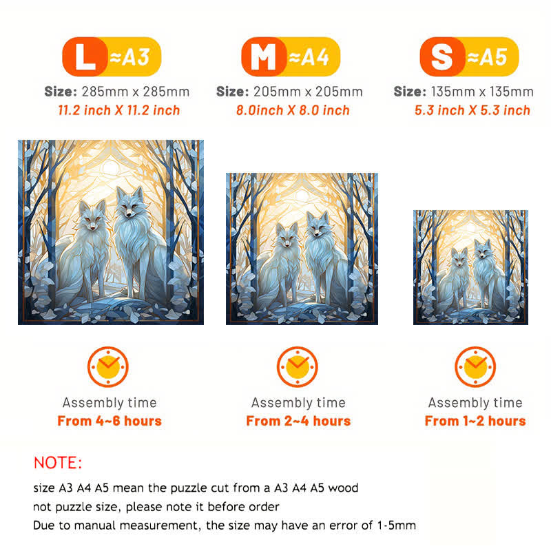 White snow fox - Wooden Jigsaw Puzzle - image 2