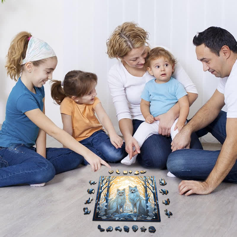 White snow fox - Wooden Jigsaw Puzzle - image 3