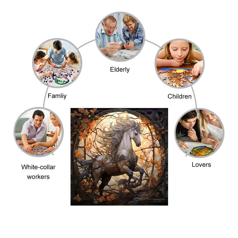 Wild white horse - Wooden Jigsaw Puzzle - image 4