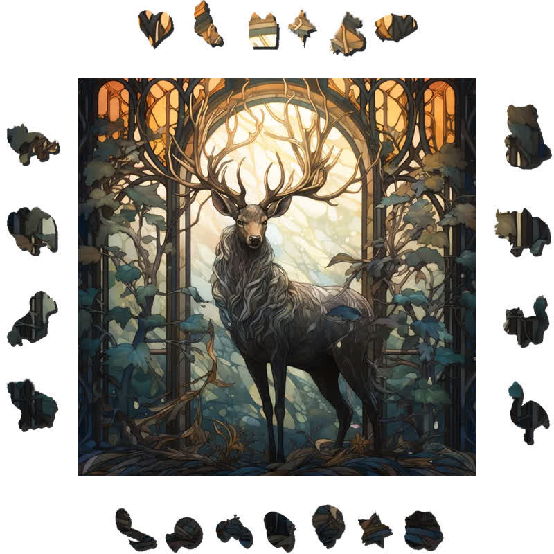 Mysterious Deer - Wooden Jigsaw Puzzle - image 1