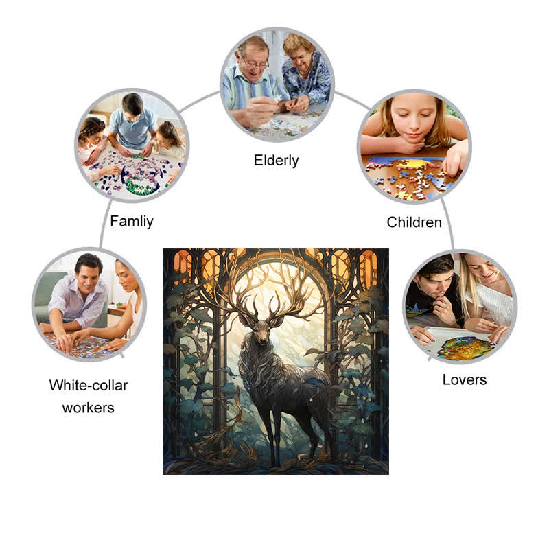 Mysterious Deer - Wooden Jigsaw Puzzle - image 3