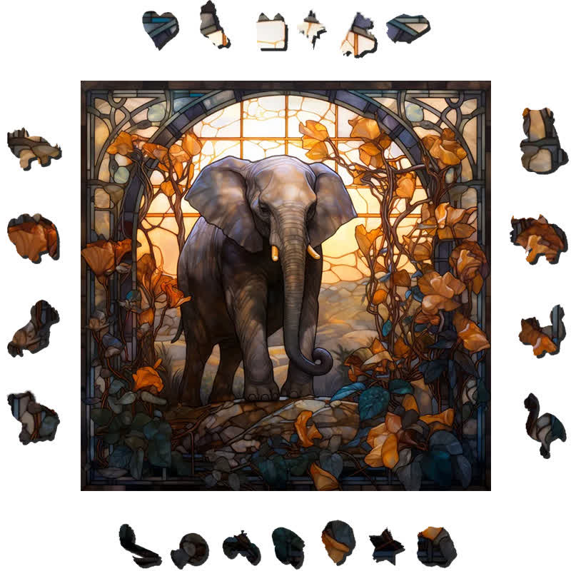 Lonely Elephant - Wooden Jigsaw Puzzle - image 1