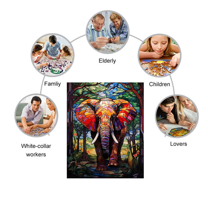 African Elephant 2- Wooden Jigsaw Puzzle - image 4