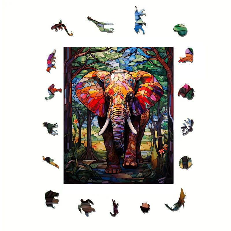 African Elephant 2- Wooden Jigsaw Puzzle - image 1