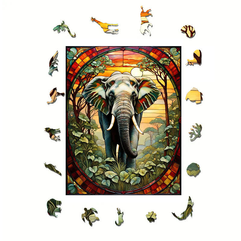African Elephant 1- Wooden Jigsaw Puzzle - image 1