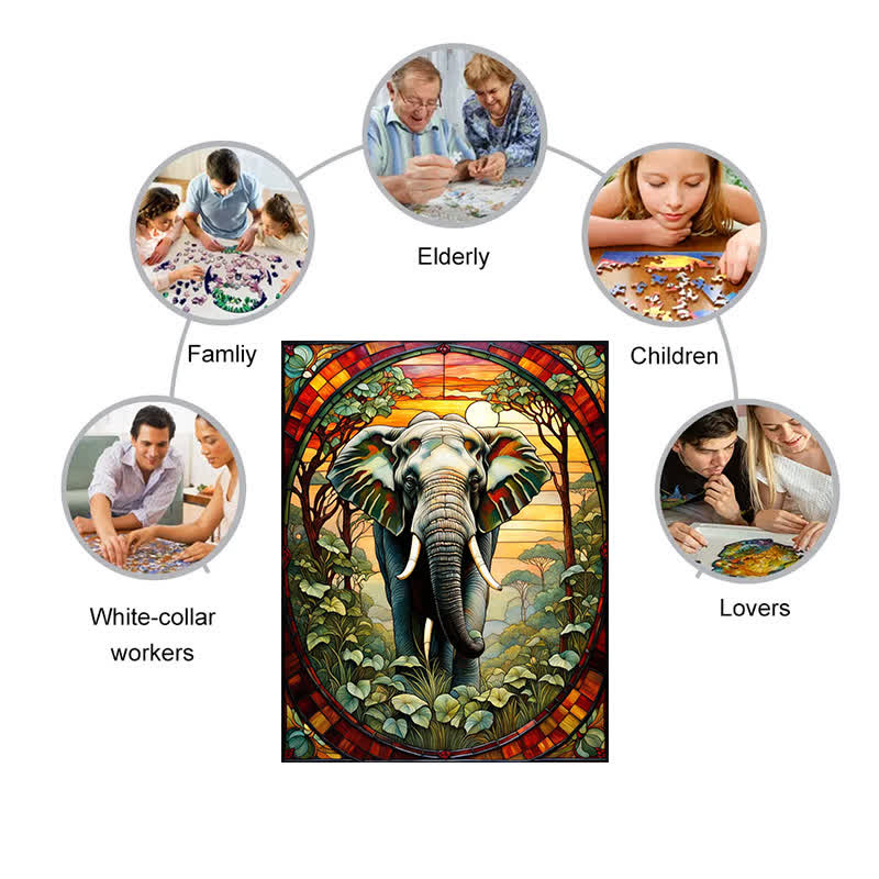 African Elephant 1- Wooden Jigsaw Puzzle - image 4