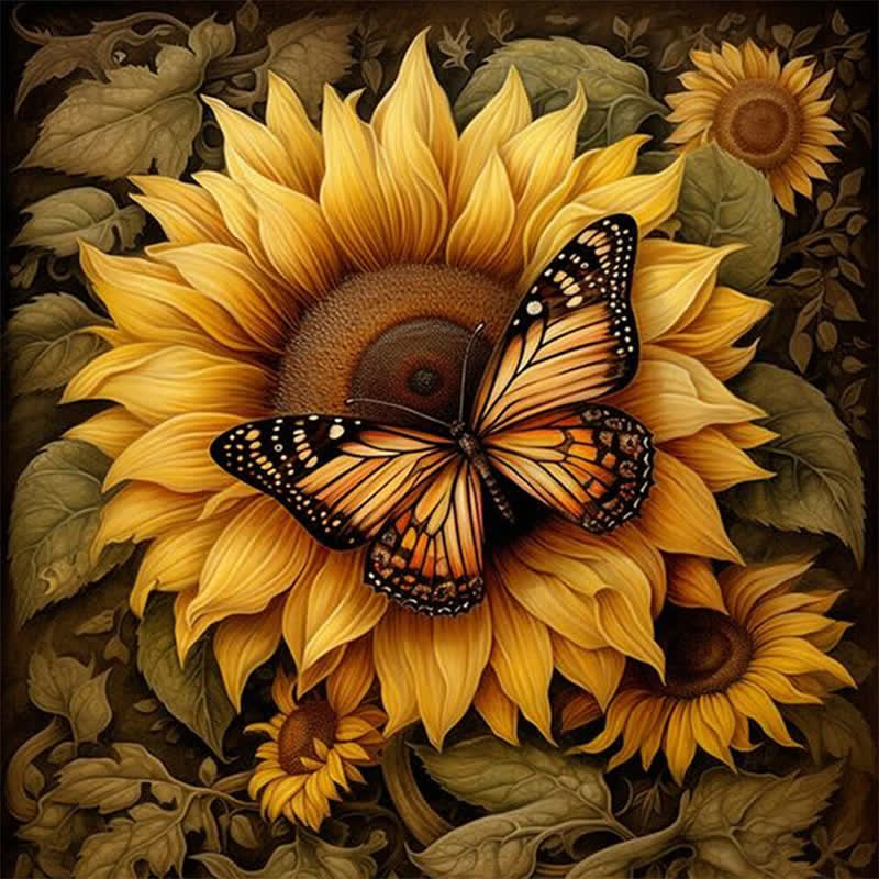 Sunflower Butterfly - Wooden Jigsaw Puzzle - A2 (500 PCS) - Wooden Gift Packaging - image 0