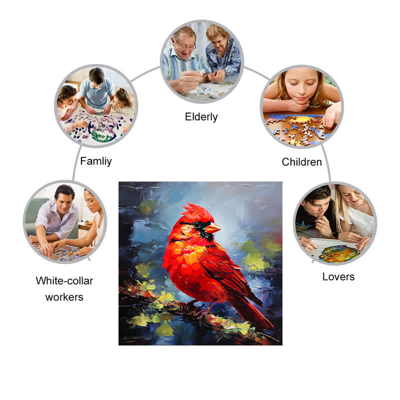 Cardinal on a Birch Branch - Wooden Jigsaw Puzzle - image 6