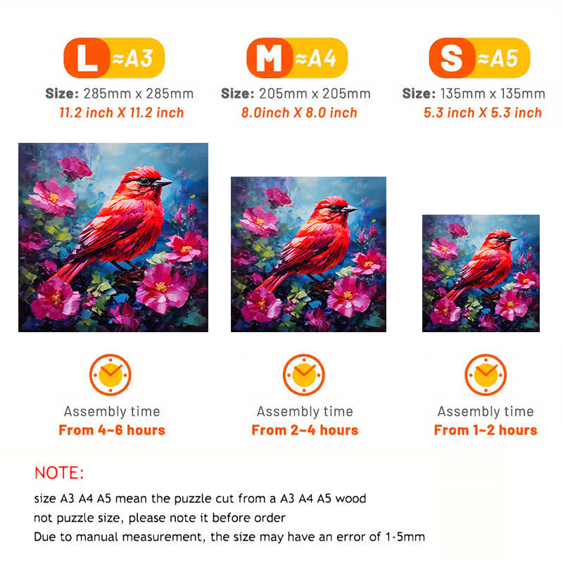 Bird Northern Cardinal - Wooden Jigsaw Puzzle - image 2