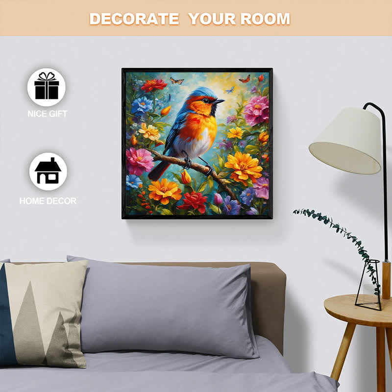 "beautiful birds and butterflies around" -  Wooden Jigsaw Puzzle - image 3