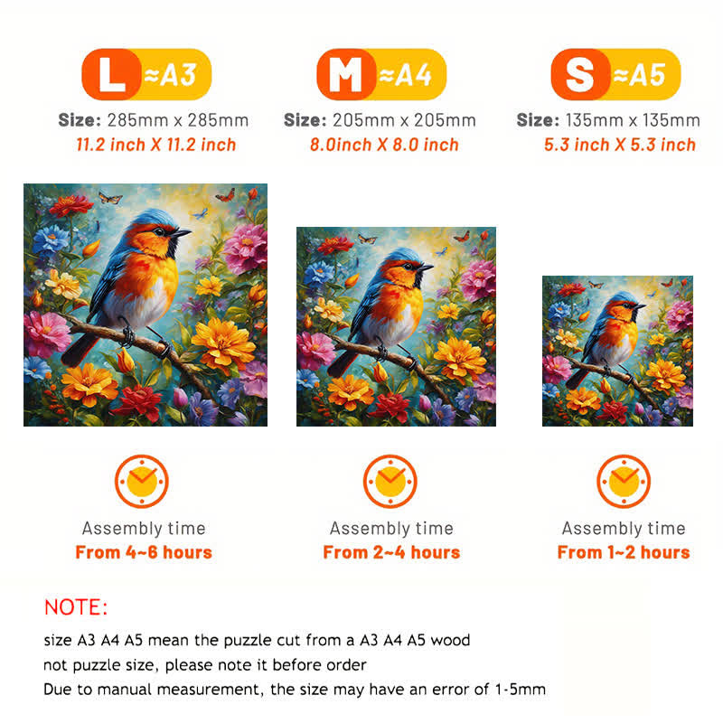 "beautiful birds and butterflies around" -  Wooden Jigsaw Puzzle - image 2