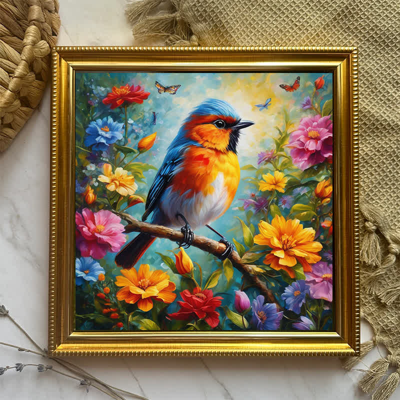 "beautiful birds and butterflies around" -  Wooden Jigsaw Puzzle - image 4