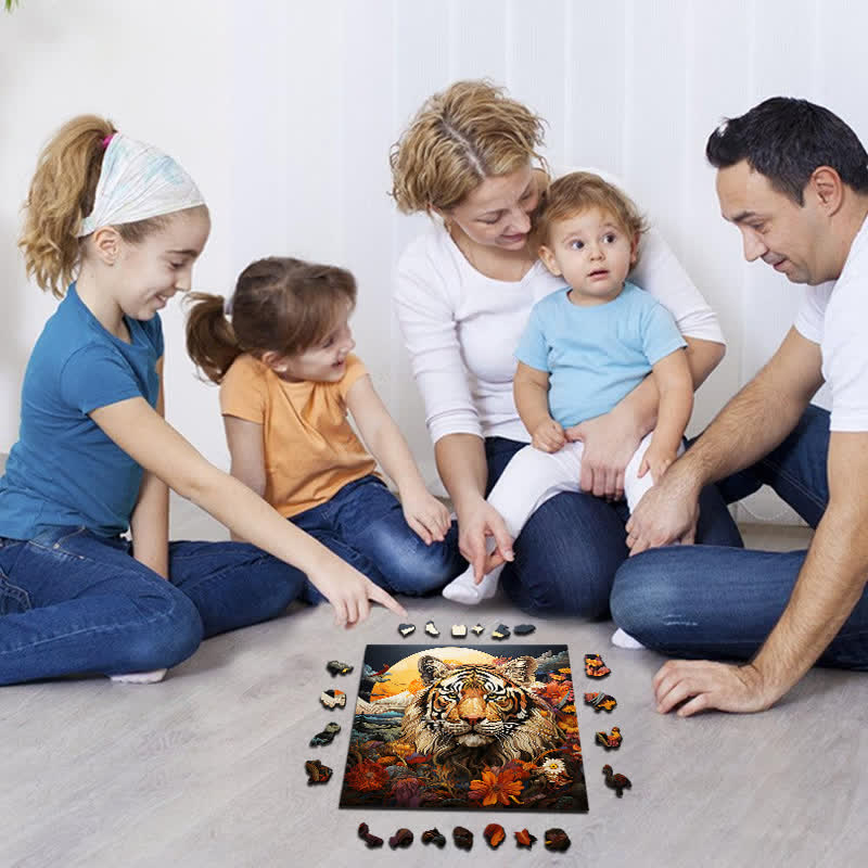 Tiger In The Moonlight - Wooden Jigsaw Puzzle - image 5