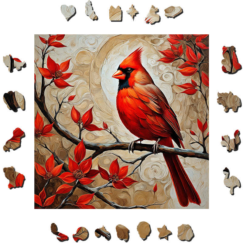 Cardinal Bird  -  Wooden Jigsaw Puzzle - image 1