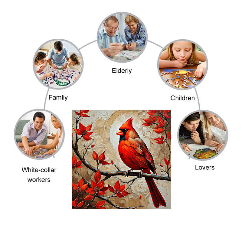 Cardinal Bird  -  Wooden Jigsaw Puzzle - image 6