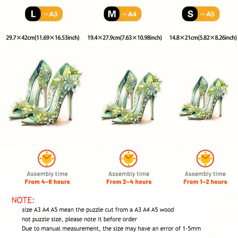 Vintage Green High Heel Shoes - Wooden Jigsaw Puzzle - image 2