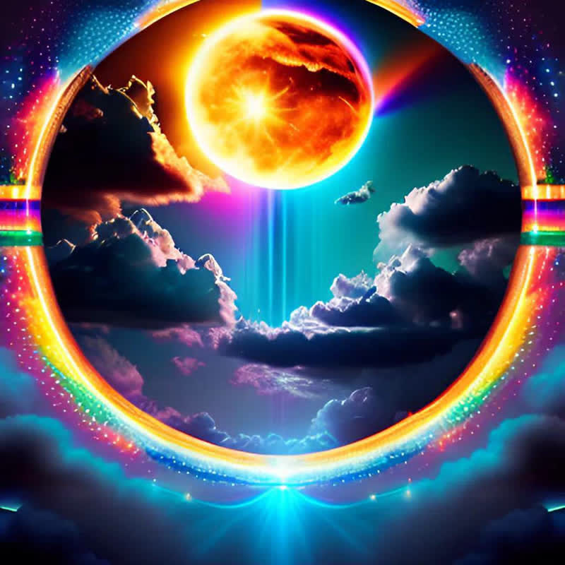 A Rainbow portal in the sky - Wooden Jigsaw Puzzle - A3 - Wooden Gift Packaging - image 0