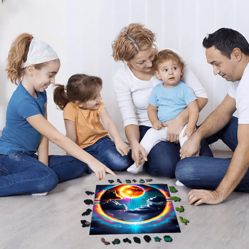 A Rainbow portal in the sky - Wooden Jigsaw Puzzle - image 4