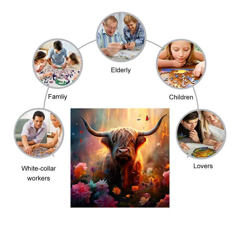 Highland Cattle Cow - Wooden Jigsaw Puzzle - image 5