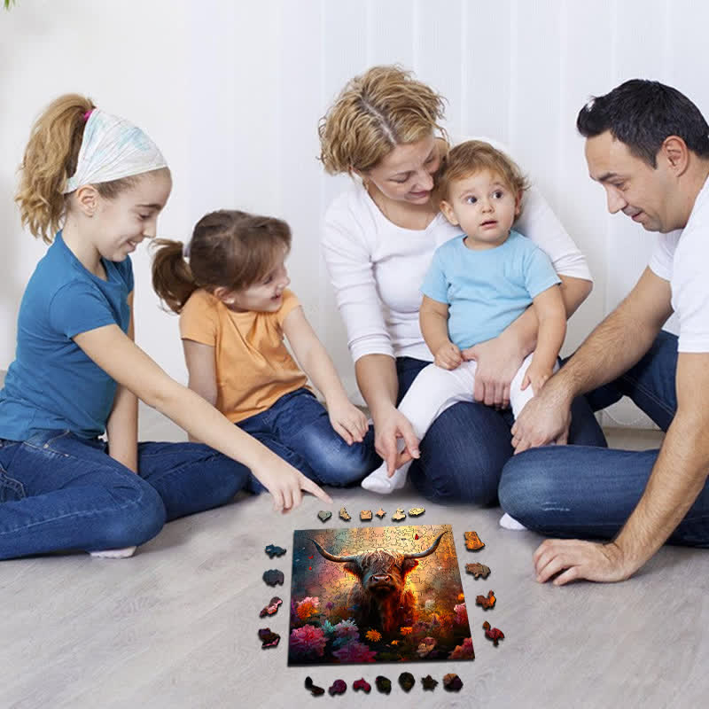 Highland Cattle Cow - Wooden Jigsaw Puzzle - image 3