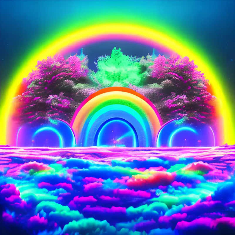 Rainbow Bliss Midjourney - Wooden Jigsaw Puzzle - A3 - Wooden Gift Packaging - image 0