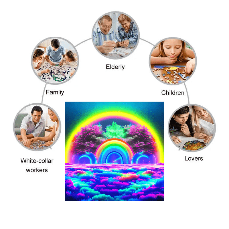 Rainbow Bliss Midjourney - Wooden Jigsaw Puzzle - image 6