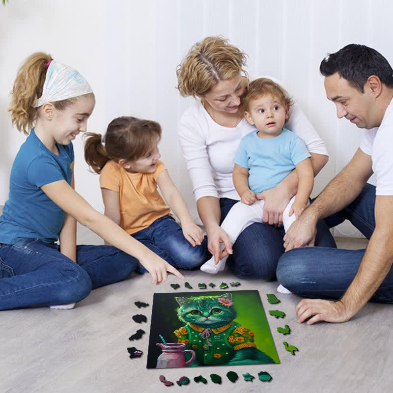 Milk Cat - Wooden Jigsaw Puzzle - image 5