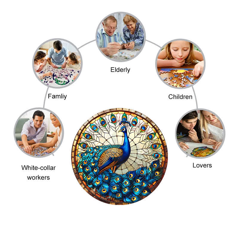 Rustic Peacock  - Wooden Jigsaw Puzzle - image 4