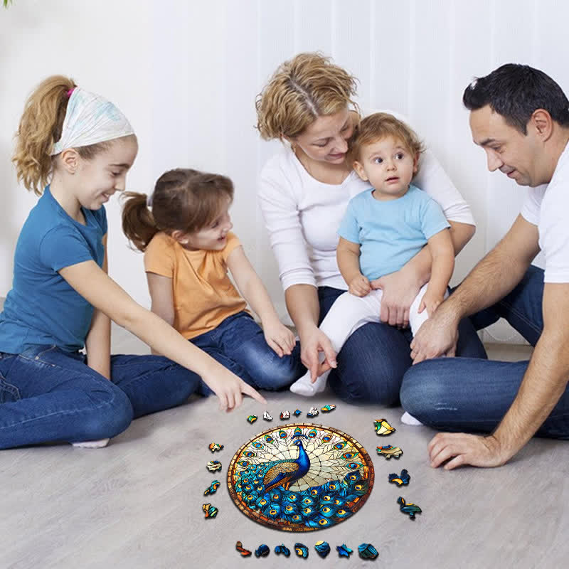 Rustic Peacock  - Wooden Jigsaw Puzzle - image 3