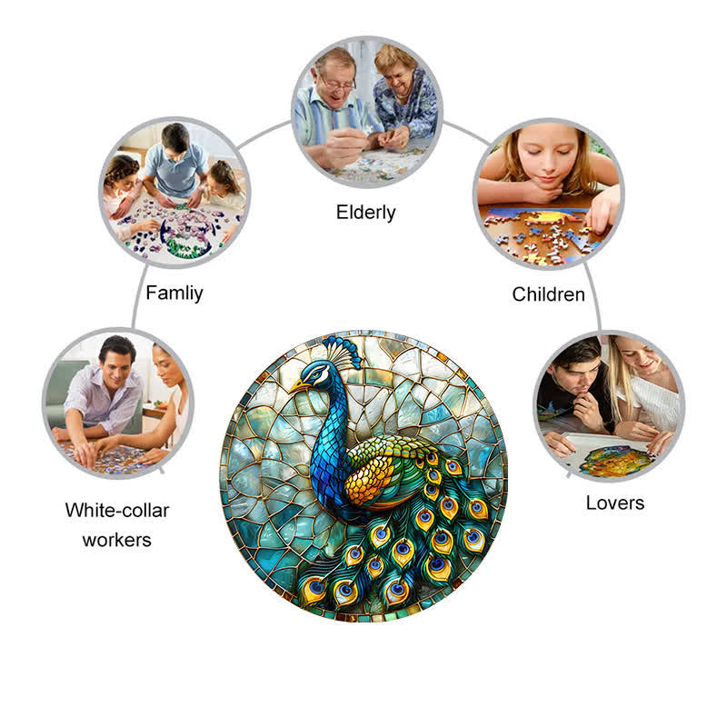 Peacock Tail Feathers  - Wooden Jigsaw Puzzle - image 6