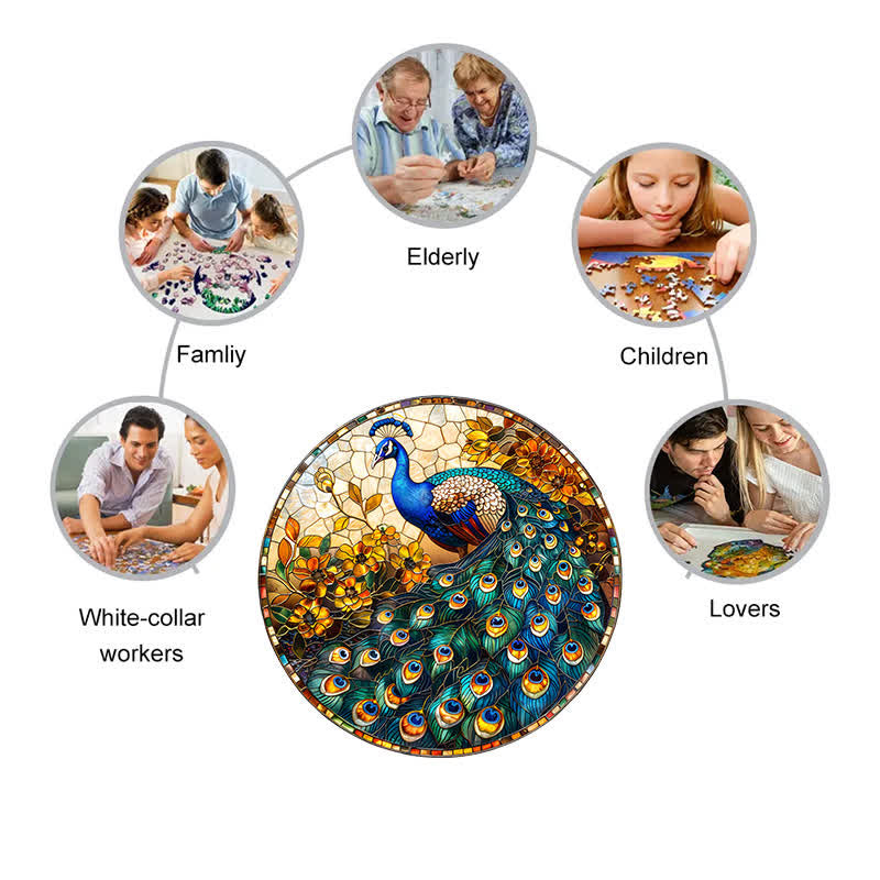 Peacock sign - Wooden Jigsaw Puzzle - image 4