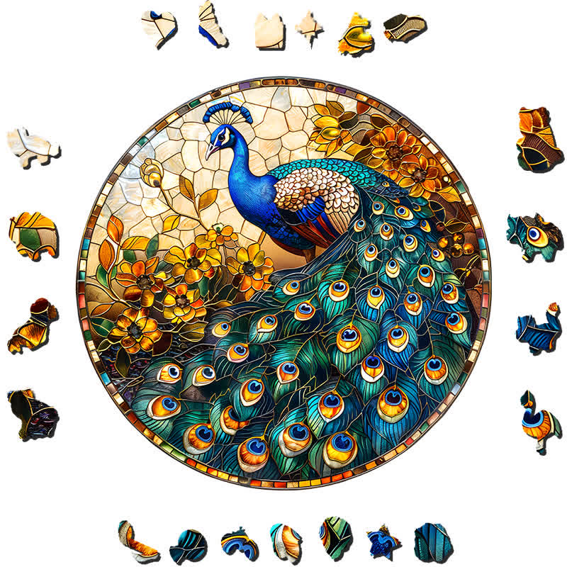 Peacock sign - Wooden Jigsaw Puzzle - image 1