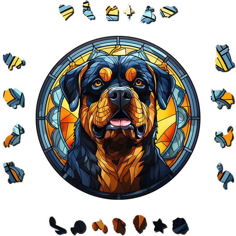 Rottweiler Dog - Wooden Jigsaw Puzzle - image 1