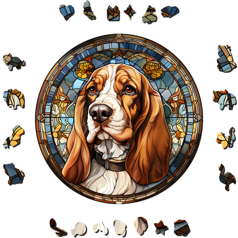 Basset Hound Dog - Wooden Jigsaw Puzzle - image 1