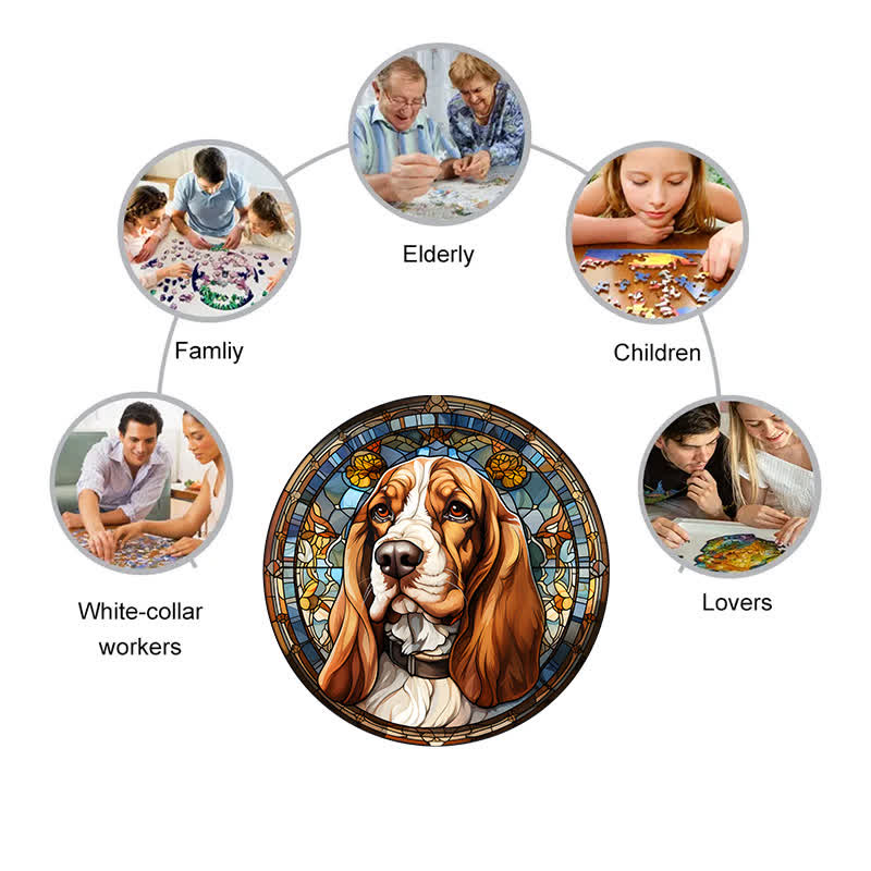 Basset Hound Dog - Wooden Jigsaw Puzzle - image 4