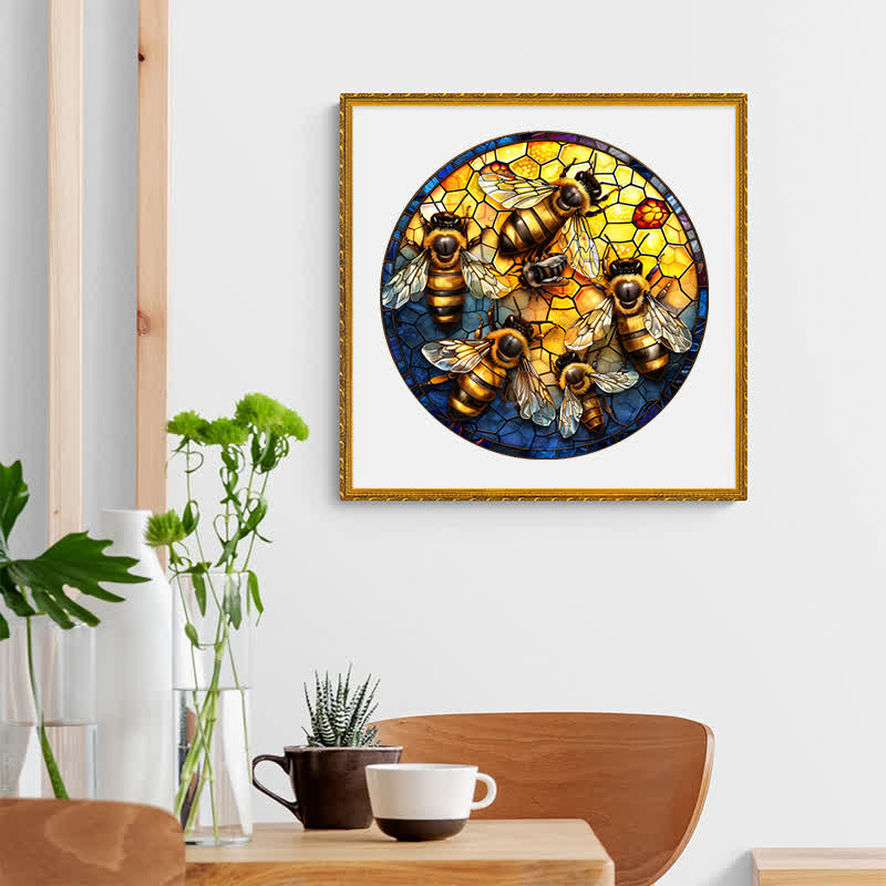 Swarm of bees on hive - Wooden Jigsaw Puzzle - image 6