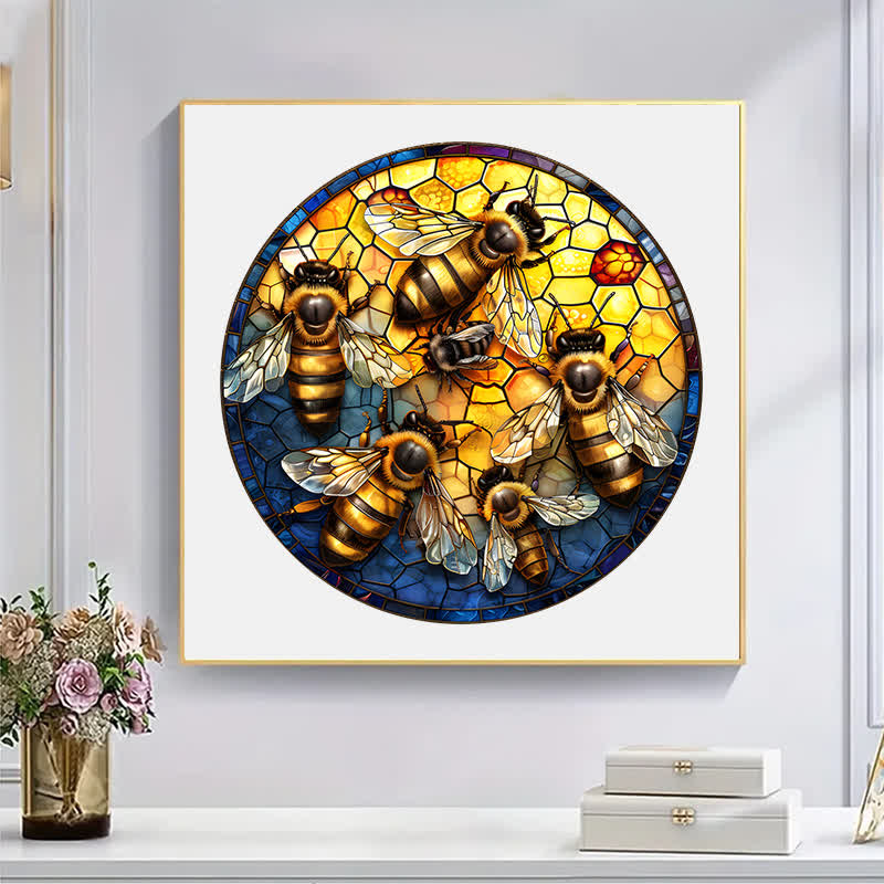 Swarm of bees on hive - Wooden Jigsaw Puzzle - image 5