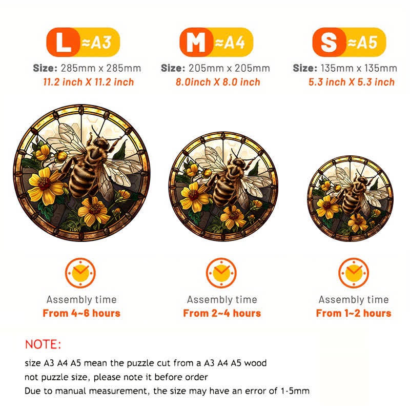 Large Bumble Bee on Spring Flowers - Wooden Jigsaw Puzzle - image 4