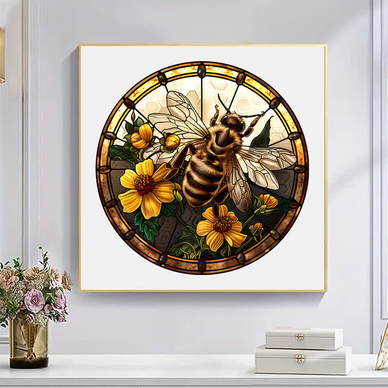 Large Bumble Bee on Spring Flowers - Wooden Jigsaw Puzzle - image 6