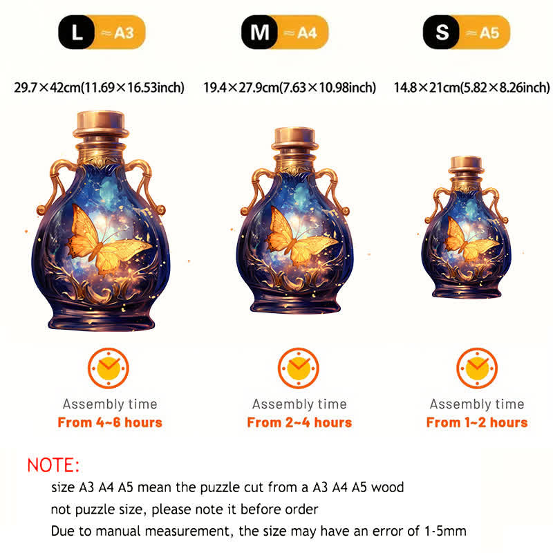 Golden butterfly flying in glass bottle - Wooden Jigsaw Puzzle - image 6