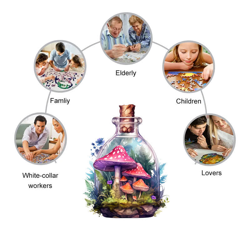 Fantasy world in a jar - Wooden Jigsaw Puzzle - image 4