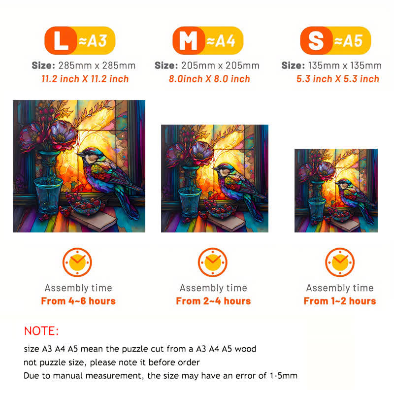 Sparrow on the windowsill - Wooden Jigsaw Puzzle - image 1