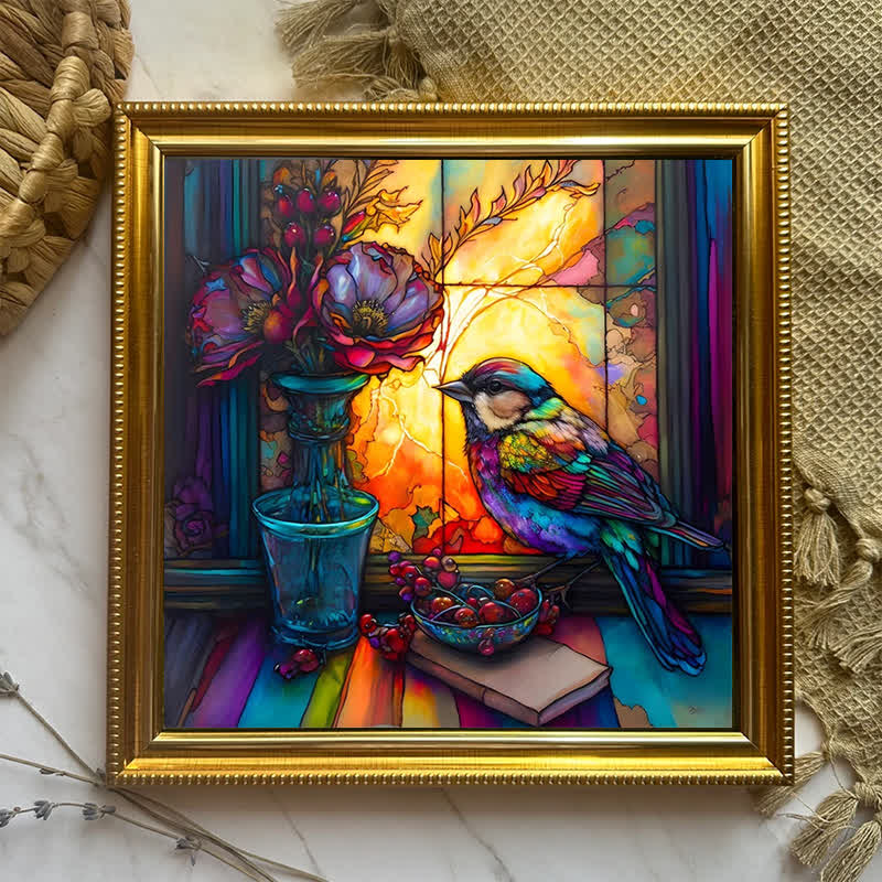 Sparrow on the windowsill - Wooden Jigsaw Puzzle - image 4