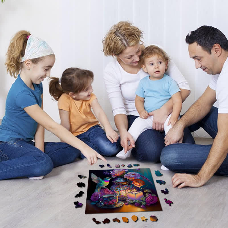 Mystical Hummingbird Tea Party - Wooden Jigsaw Puzzle - image 2