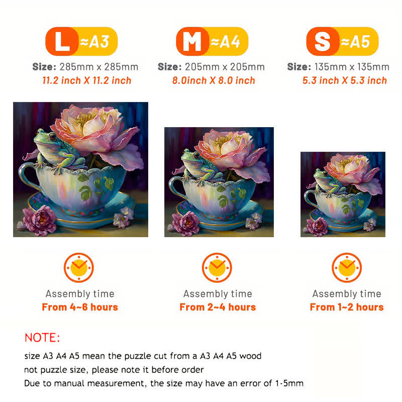 Frog in tea cup Tea  - Wooden Jigsaw Puzzle - image 2