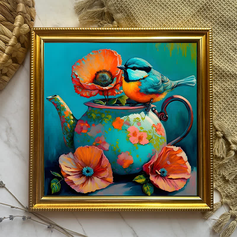 Blue Bird's Tea break dessert party  - Wooden Jigsaw Puzzle - image 4