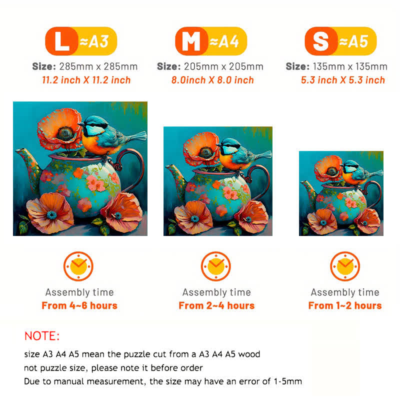 Blue Bird's Tea break dessert party  - Wooden Jigsaw Puzzle - image 3