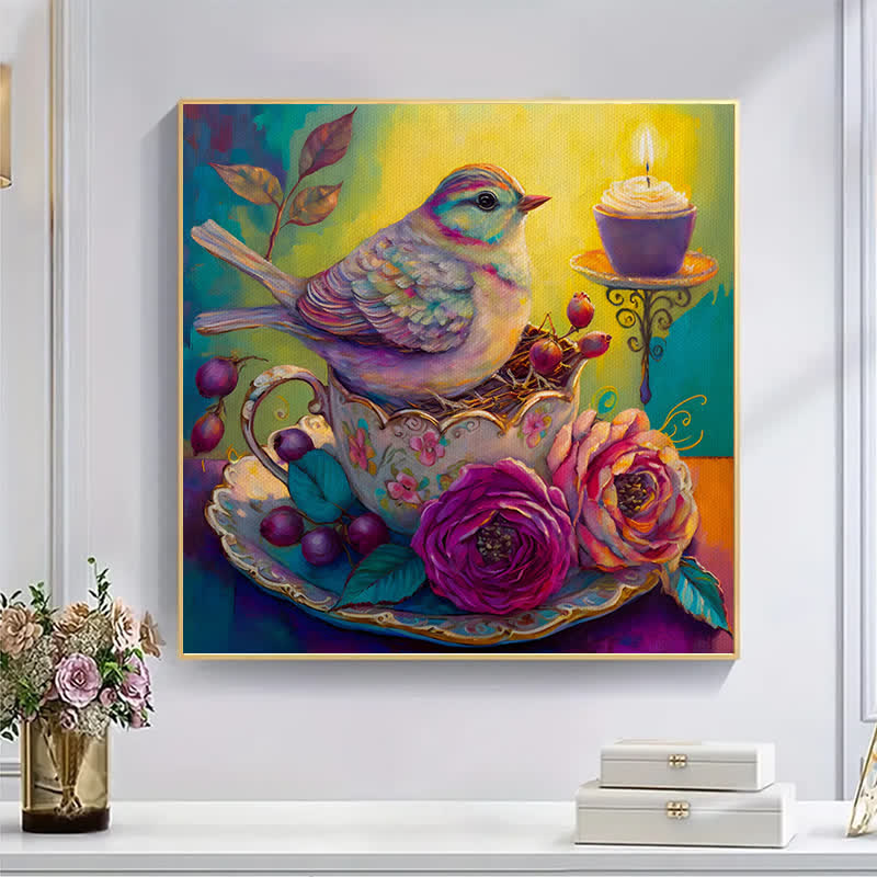 Bird in tea cup Tea - Wooden Jigsaw Puzzle - image 5