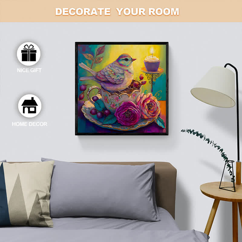 Bird in tea cup Tea - Wooden Jigsaw Puzzle - image 7