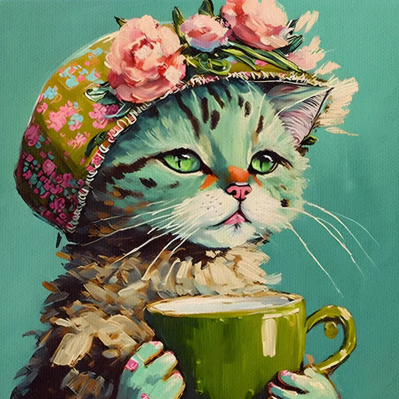 Stella Bonnet Hat Cat - Wooden Jigsaw Puzzle - A3 - Wooden Gift Packaging - image 0